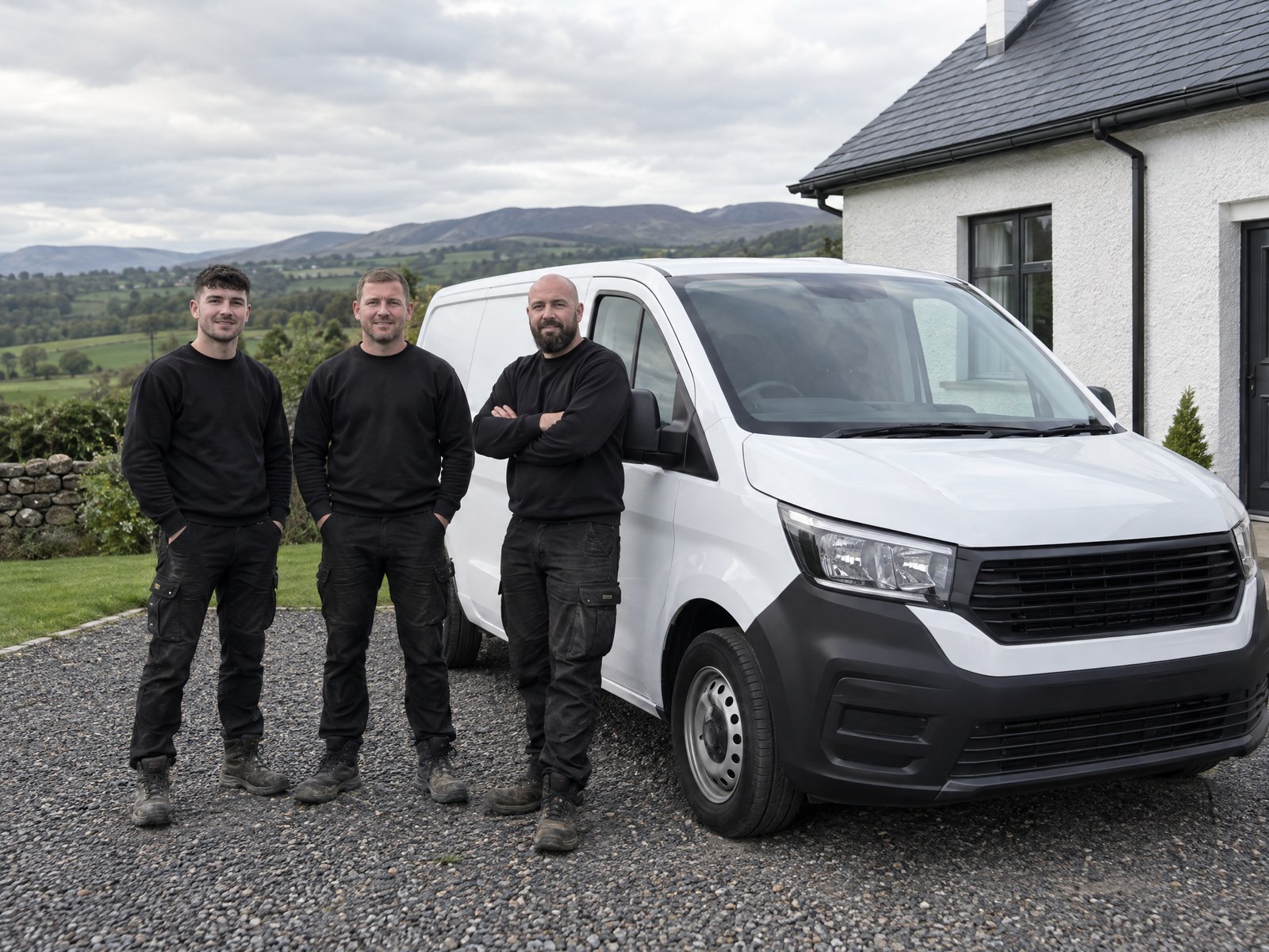 North Coast Home Improvements team outside a Northern Irish home