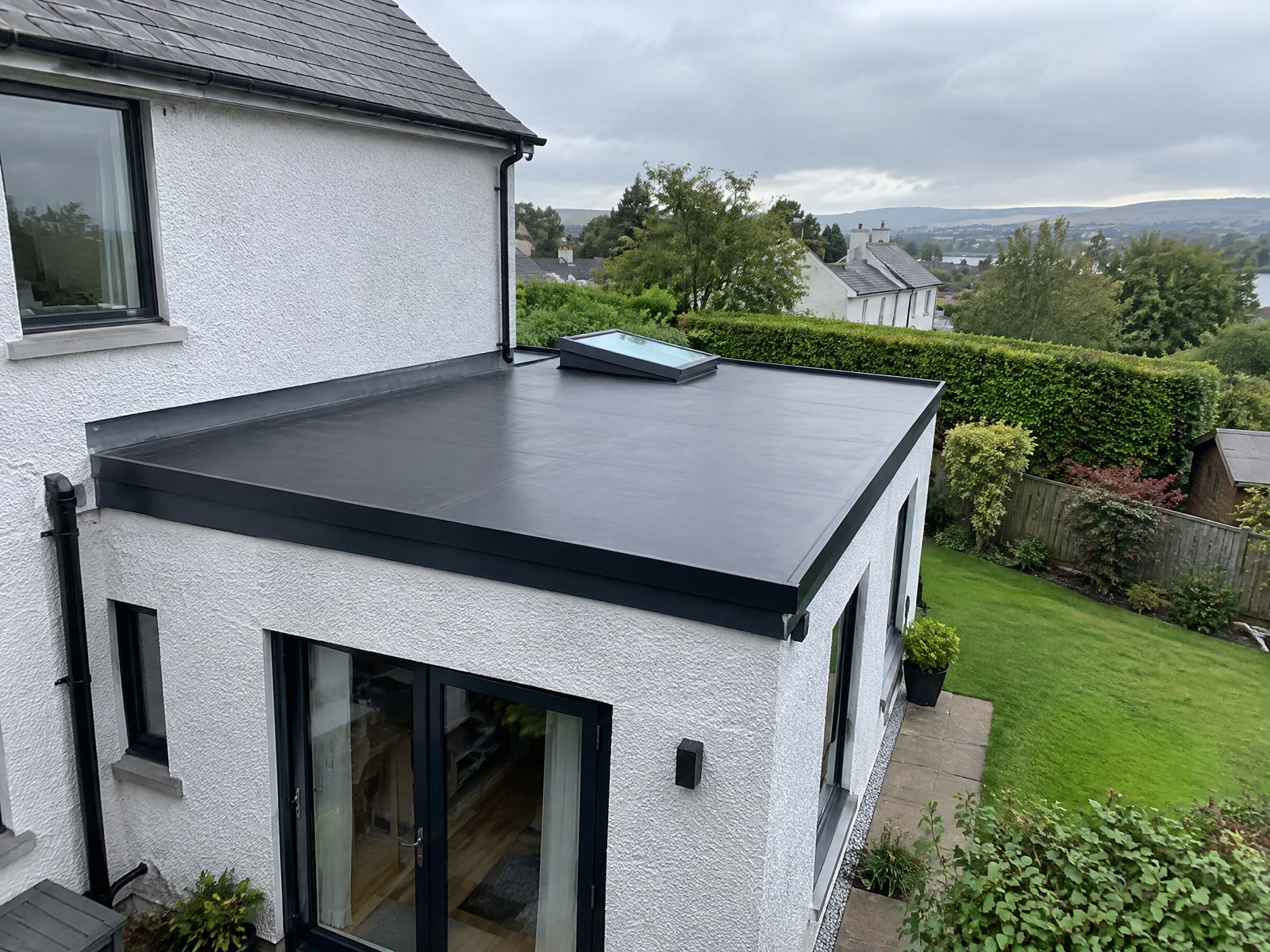 New flat roof on an extension in Northern Ireland