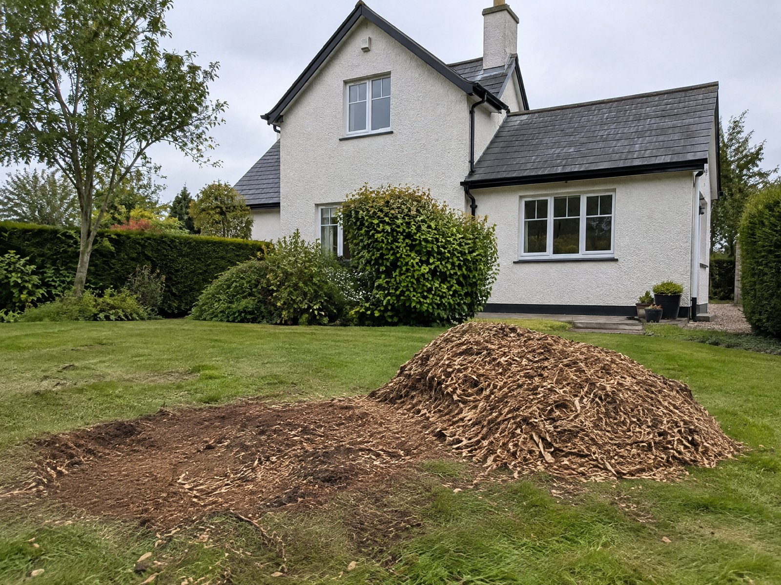 Stump grinding after tree felling