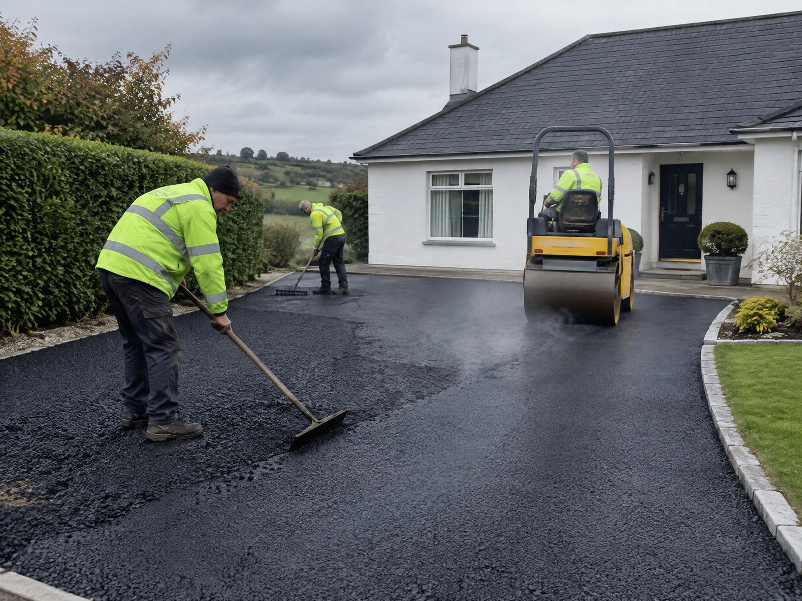 New tarmac driveway at a Northern Ireland house